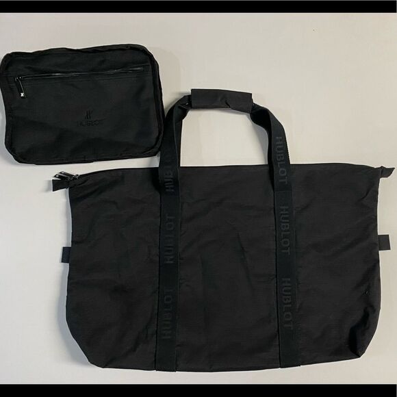 Used HUBLOT Foldable Mini Travelling Duffle Bag with Storage Pouch Black - Picture 2 of 5